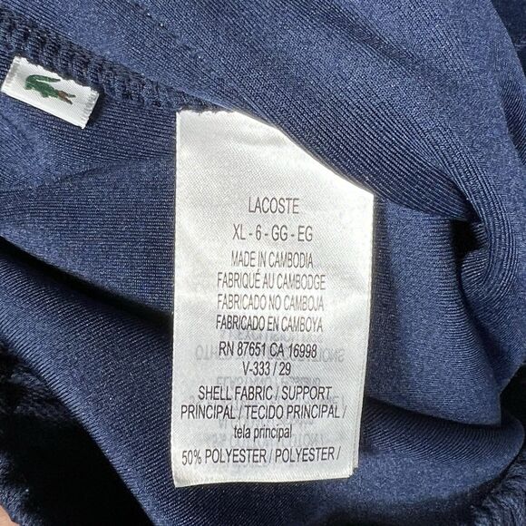 Lacoste Shorts Mens XL Navy Blue Ultra Dry Badge Accent Tennis Heritage Shorts - Picture 10 of 11